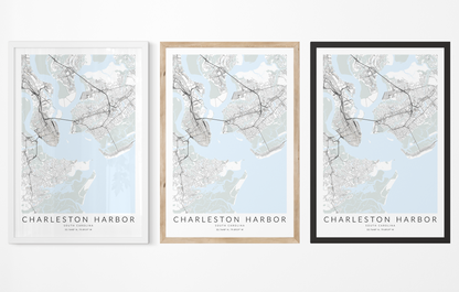 Charleston Harbor Map Print