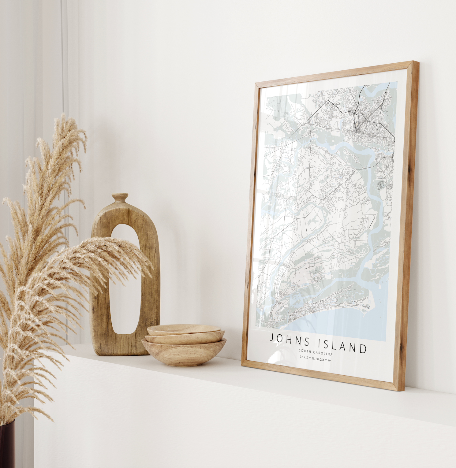 johns island print in wood frame