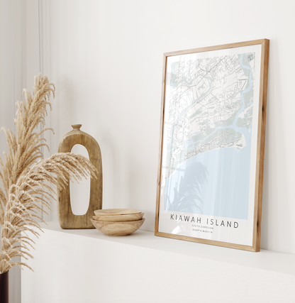 kiawah island print in wood frame