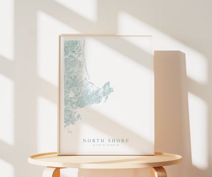 North Shore Massachusetts Map Print