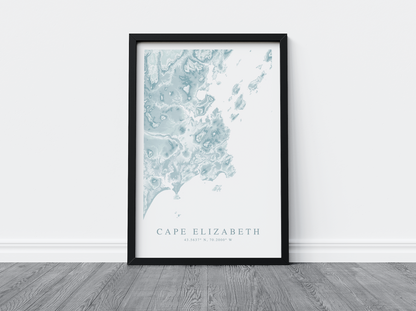 Cape Elizabeth Maine Map Print