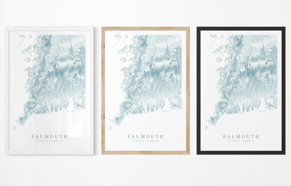 Falmouth Massachusetts Map Print