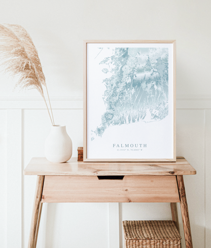falmouth cape cod poster in wood frame