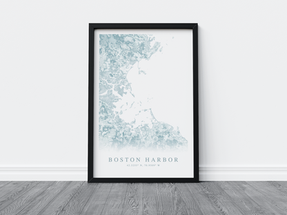 Boston Harbor Map Print