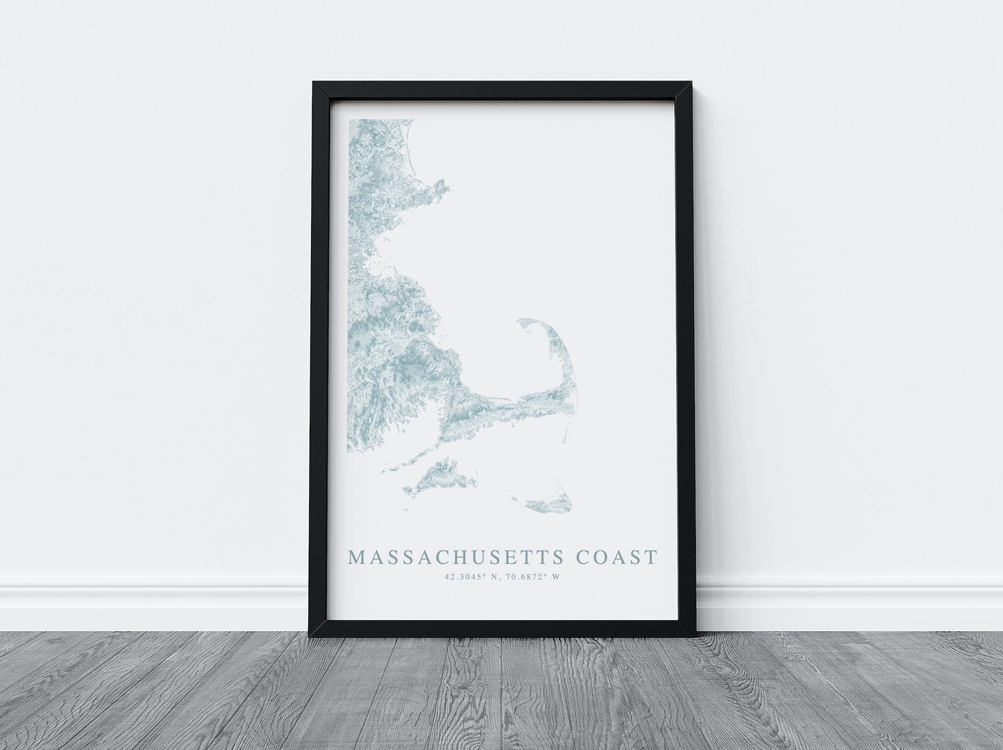 Massachusetts Coast Map Print