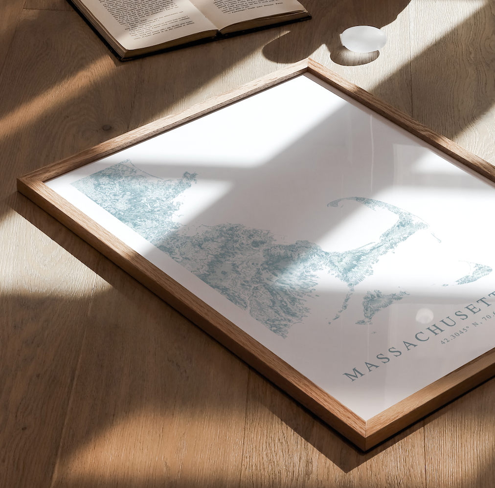 Massachusetts Coast Map Print