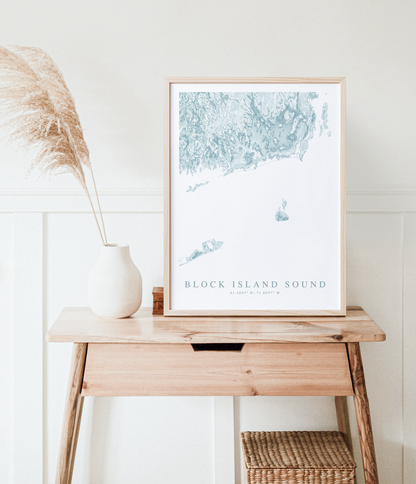 block island sound rhode island map poster