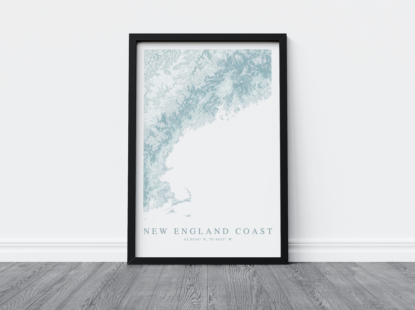 New England Coast Map Print