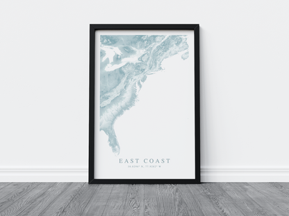 East Coast Map Print