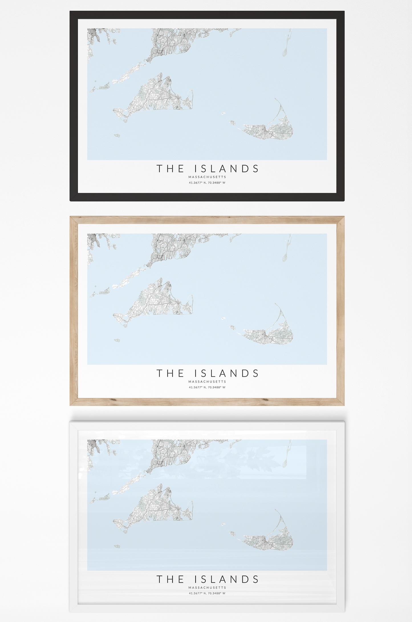 Massachusetts Islands Map Print