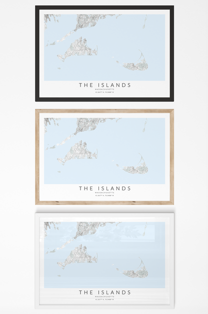 Massachusetts Islands Map Print