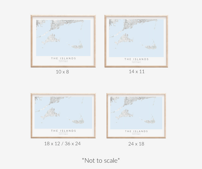 Massachusetts Islands Map Print