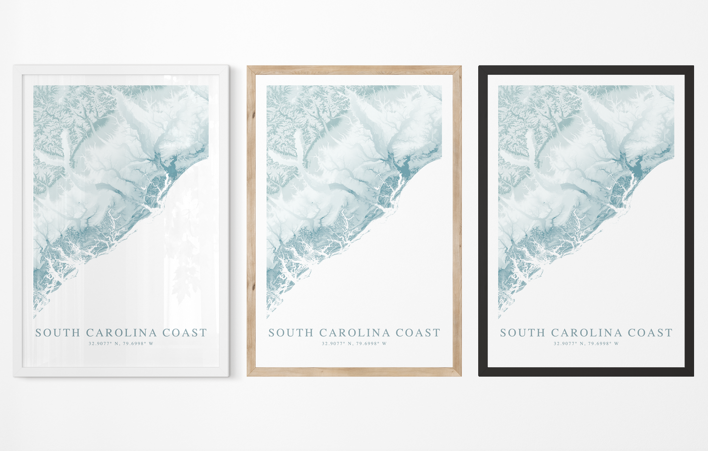 South Carolina Coast Map Print