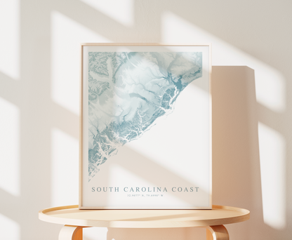 South Carolina Coast Map Print