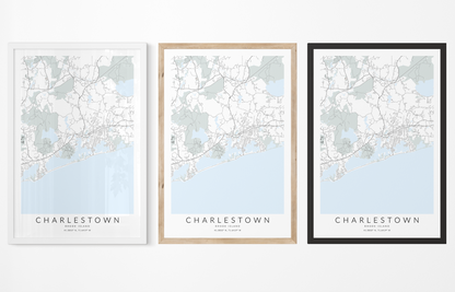 Charlestown RI Map Print