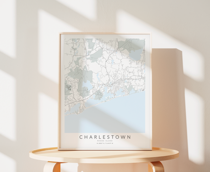 Charlestown RI Map Print