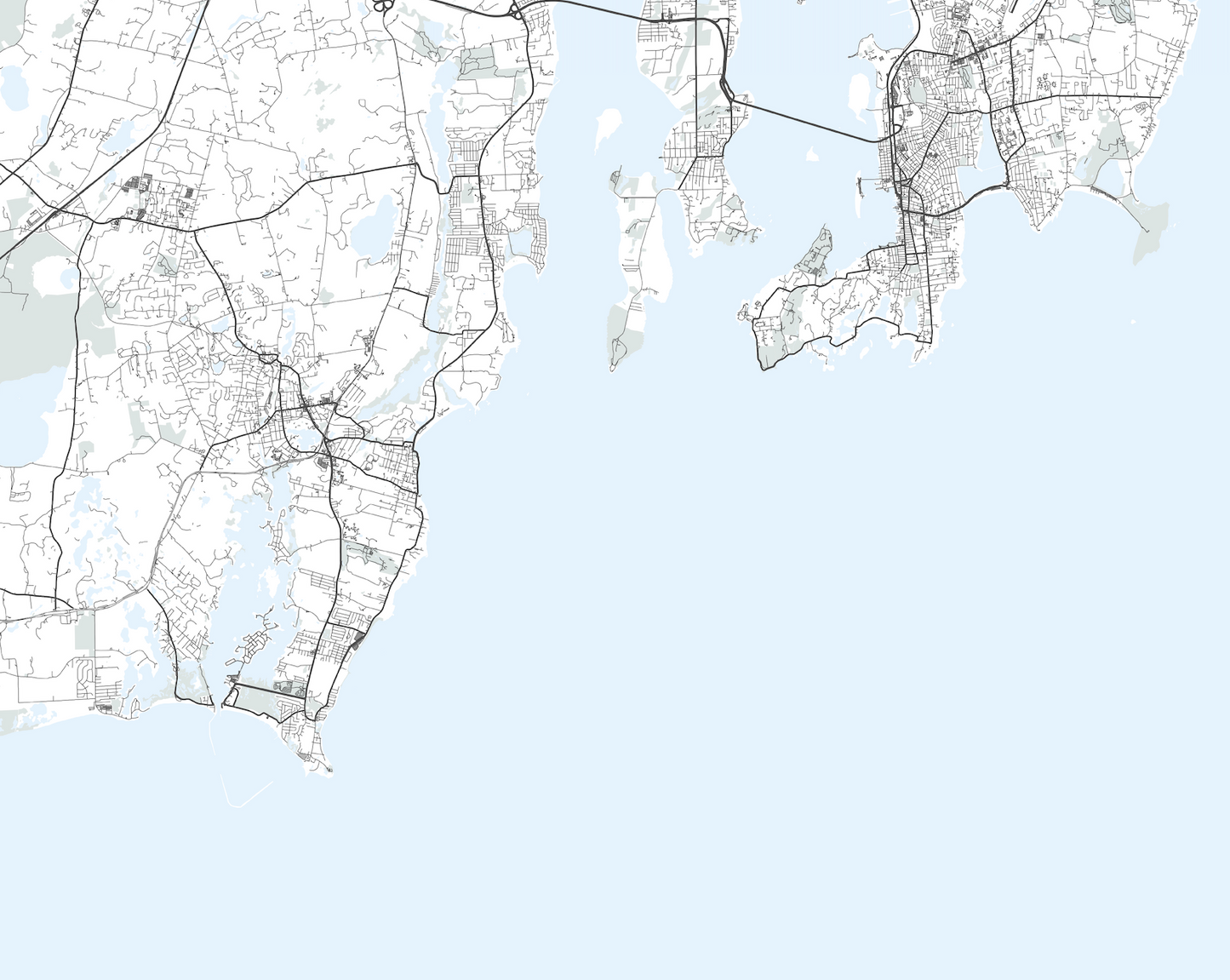 Rhode Island Coast Map Print