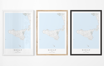 Sicily Map Print