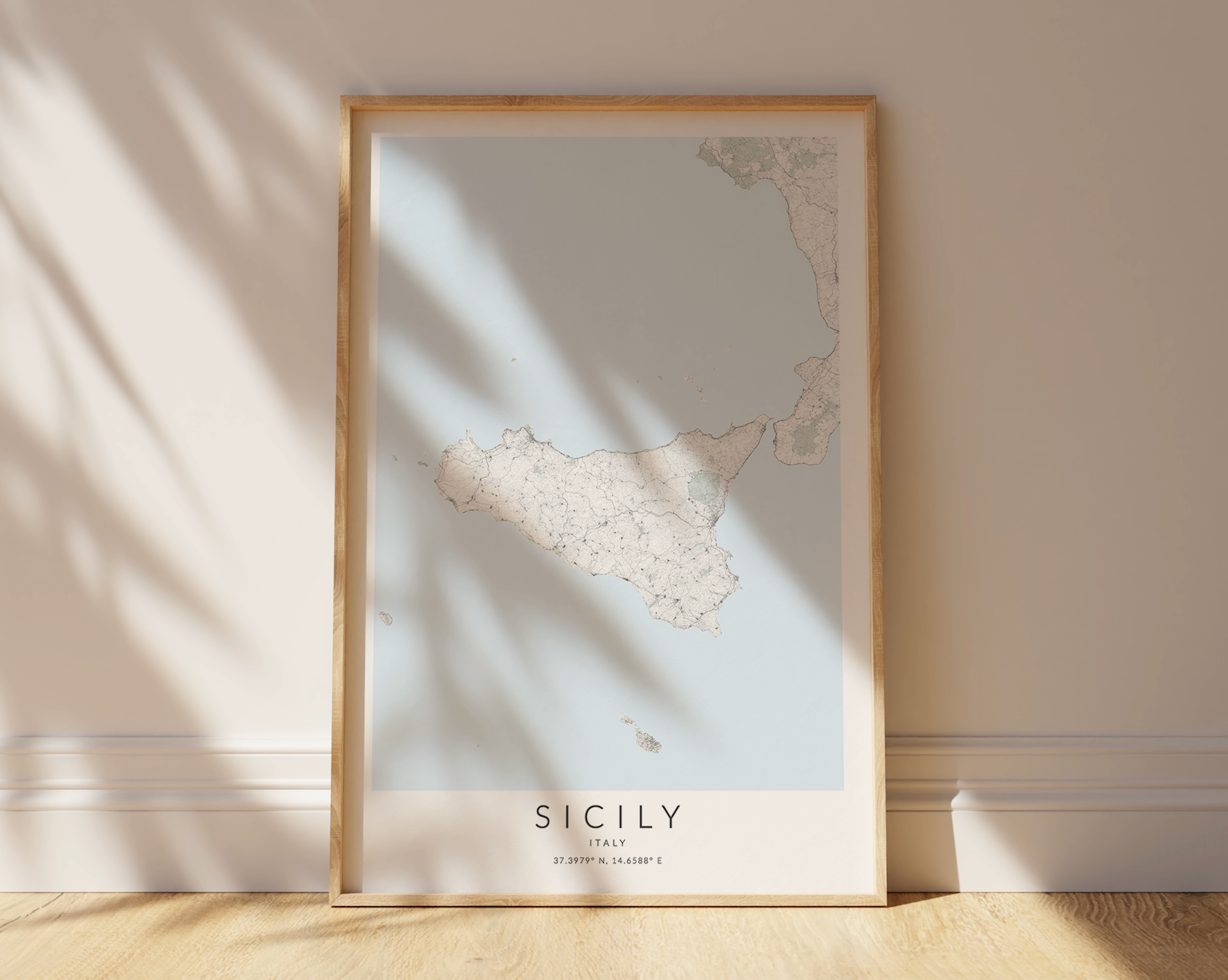 sicilia italia map print