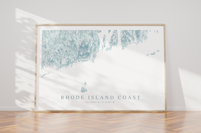 Rhode Island Coast Map Print