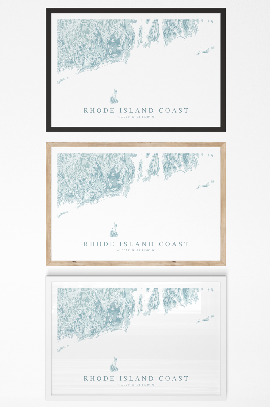 Rhode Island Coast Map Print