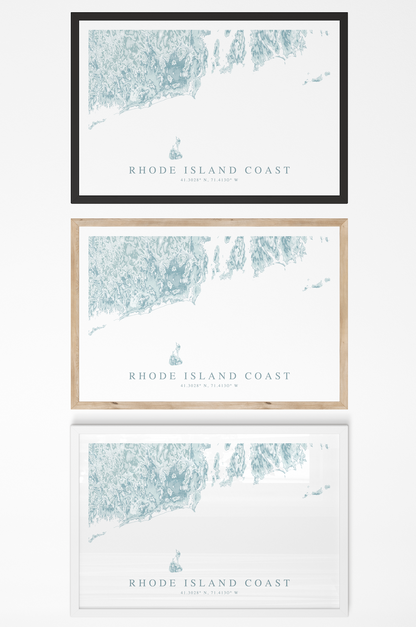 Rhode Island Coast Map Print