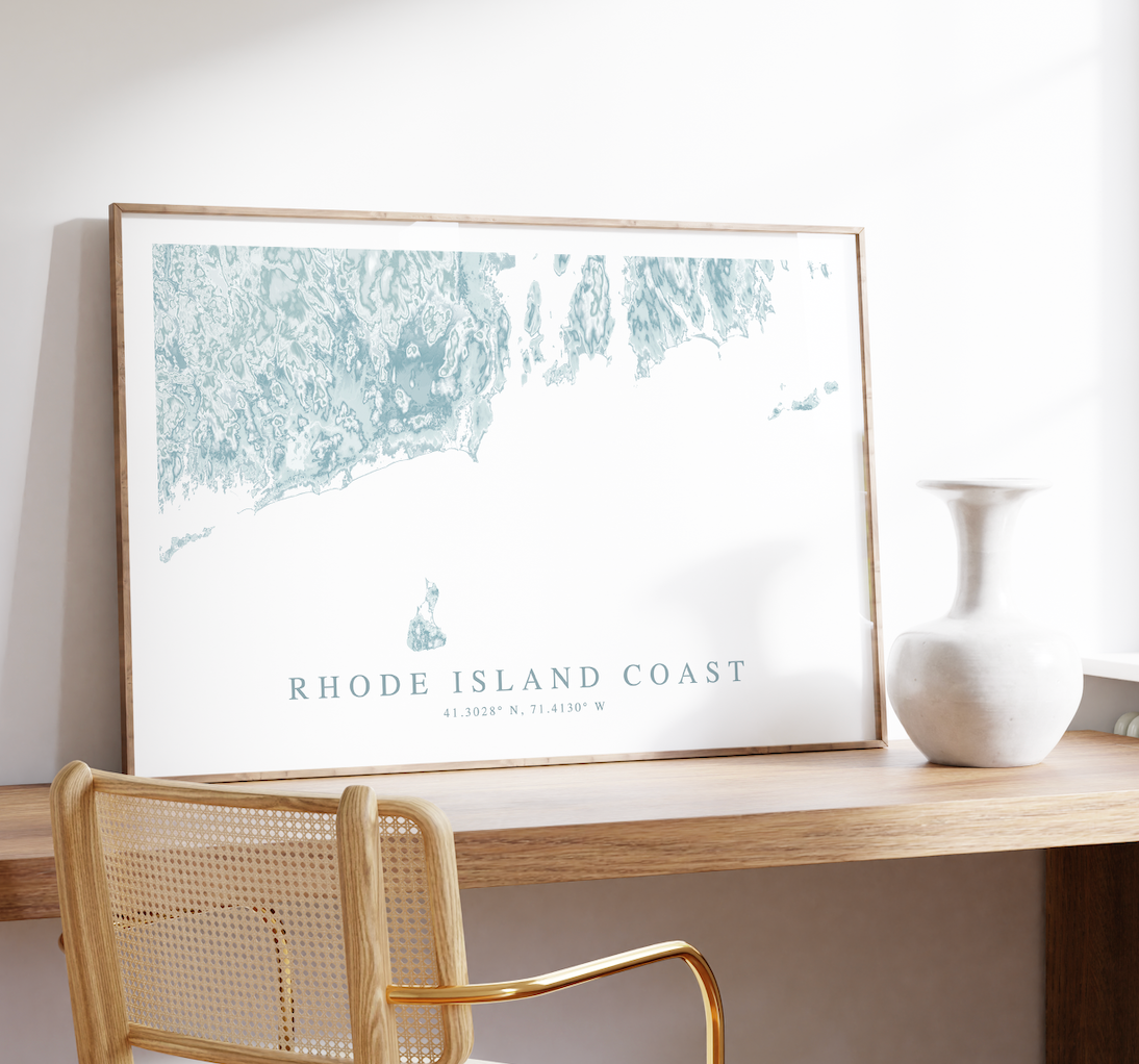 Rhode Island Coast Map Print