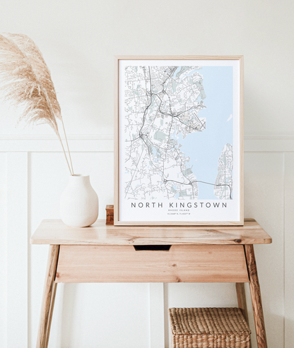 north kingstown rhode island print in wood frame