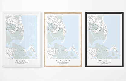 The Spit Map Print