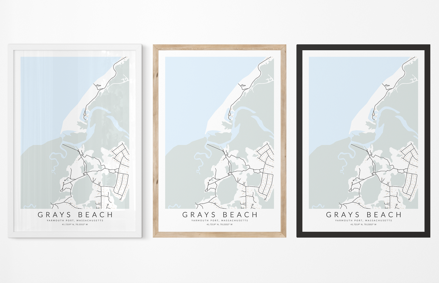 Grays Beach Map Print