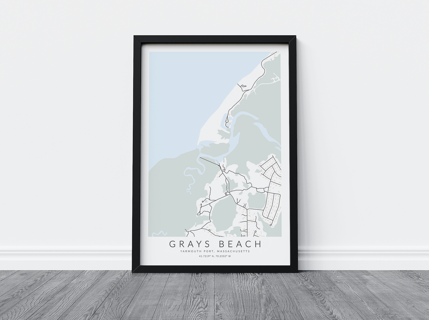 Grays Beach Map Print