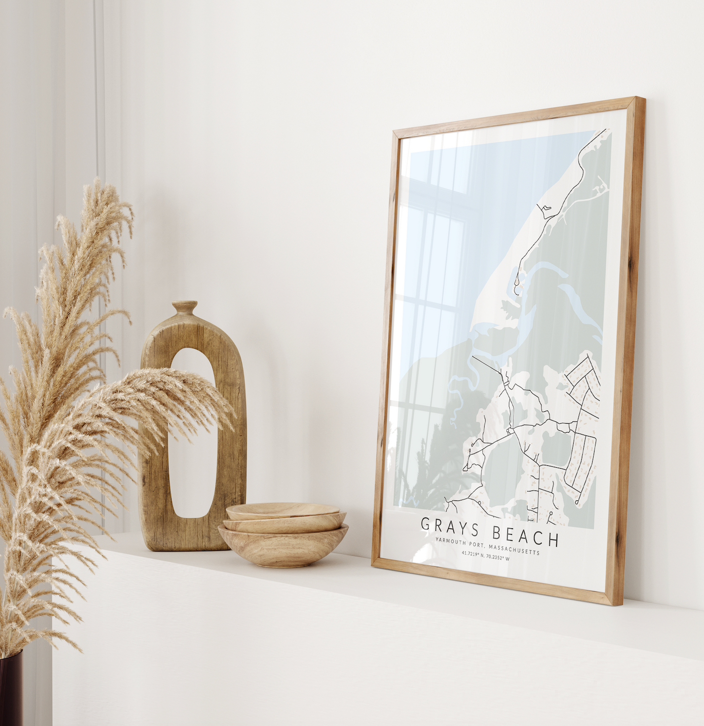 Grays Beach Map Print