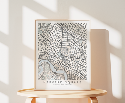 Harvard Square Map Print