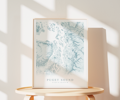 Puget Sound Map Print