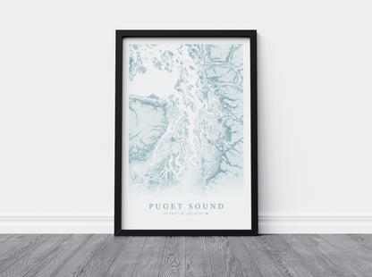 Puget Sound Map Print