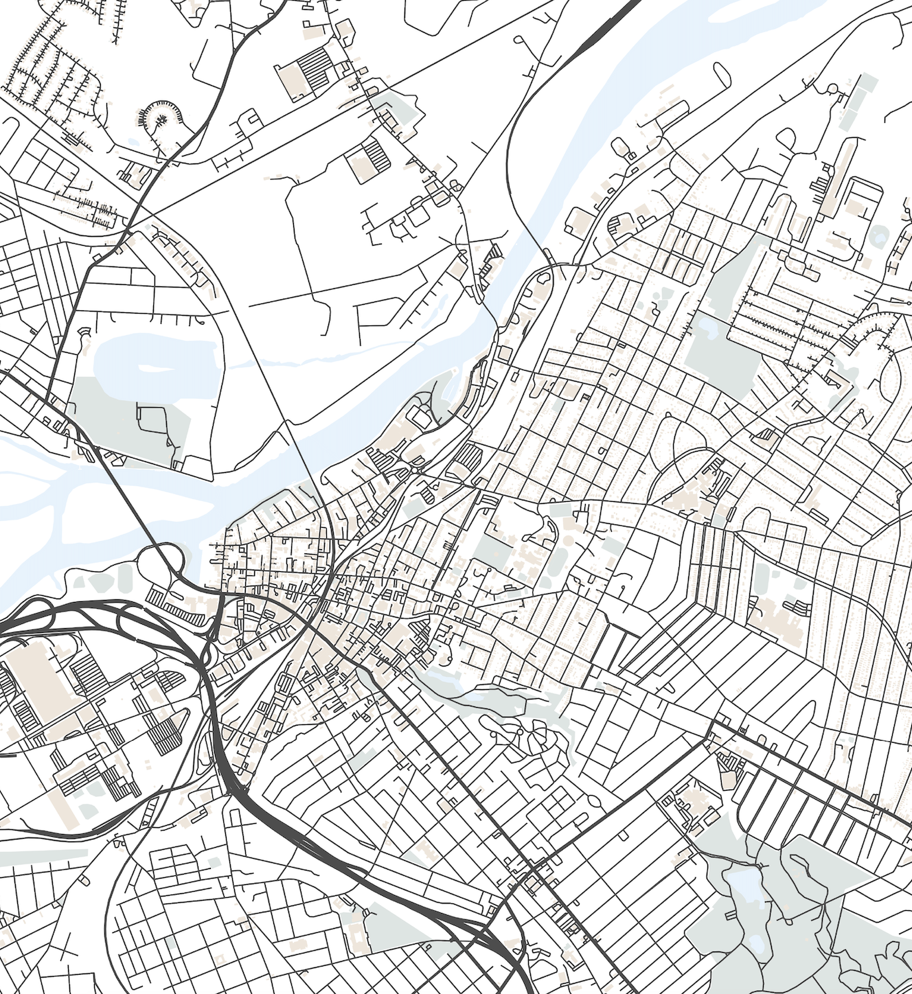 Schenectady Map Print