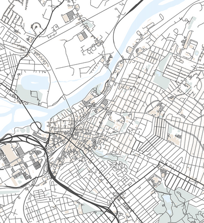 Schenectady Map Print