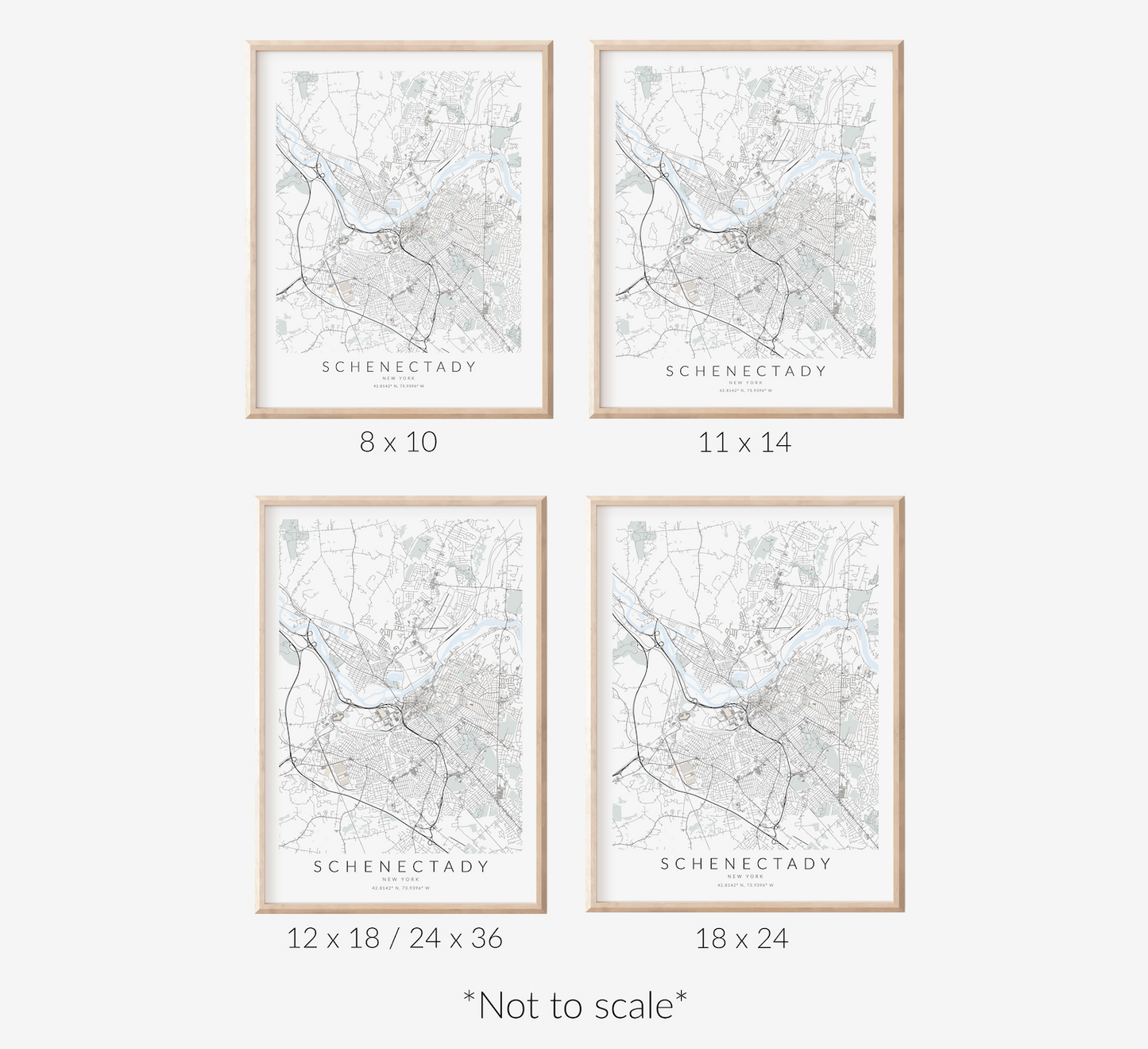 Schenectady Map Print