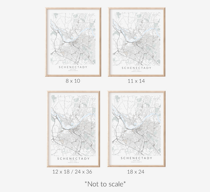 Schenectady Map Print