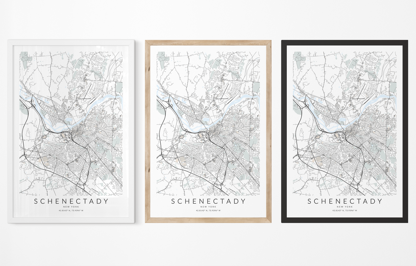 Schenectady Map Print