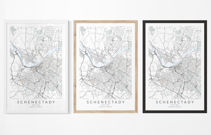 Schenectady Map Print