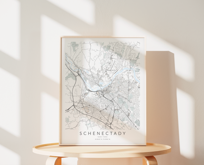 Schenectady Map Print