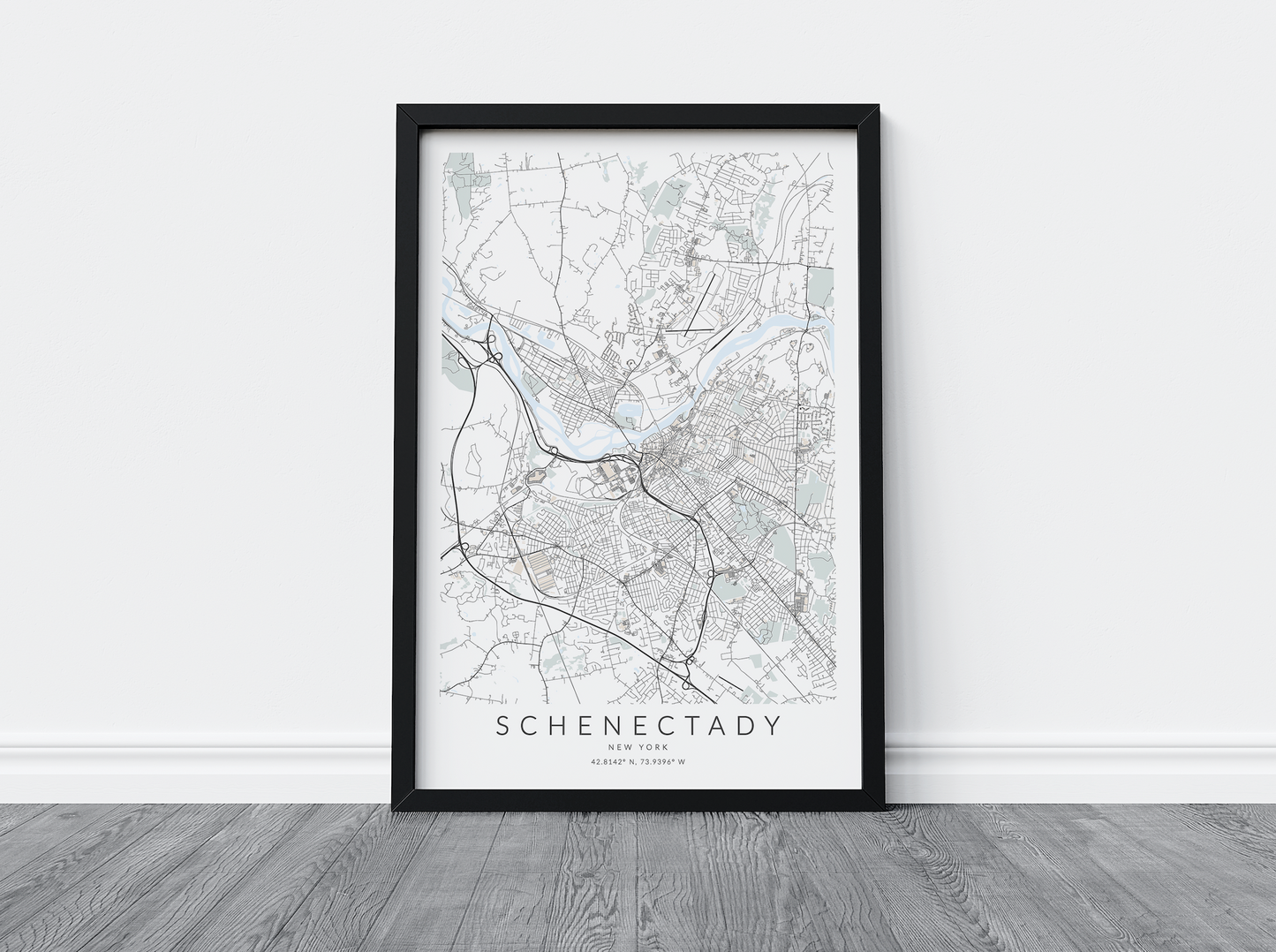 Schenectady Map Print