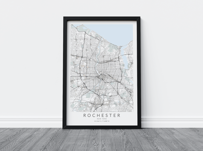 rochester poster in black frame