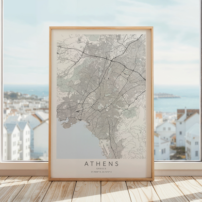 Athens Map Print