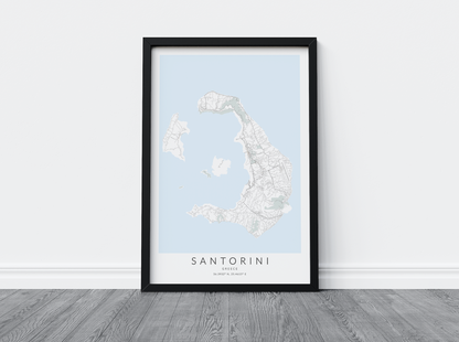 Santorini Map Print