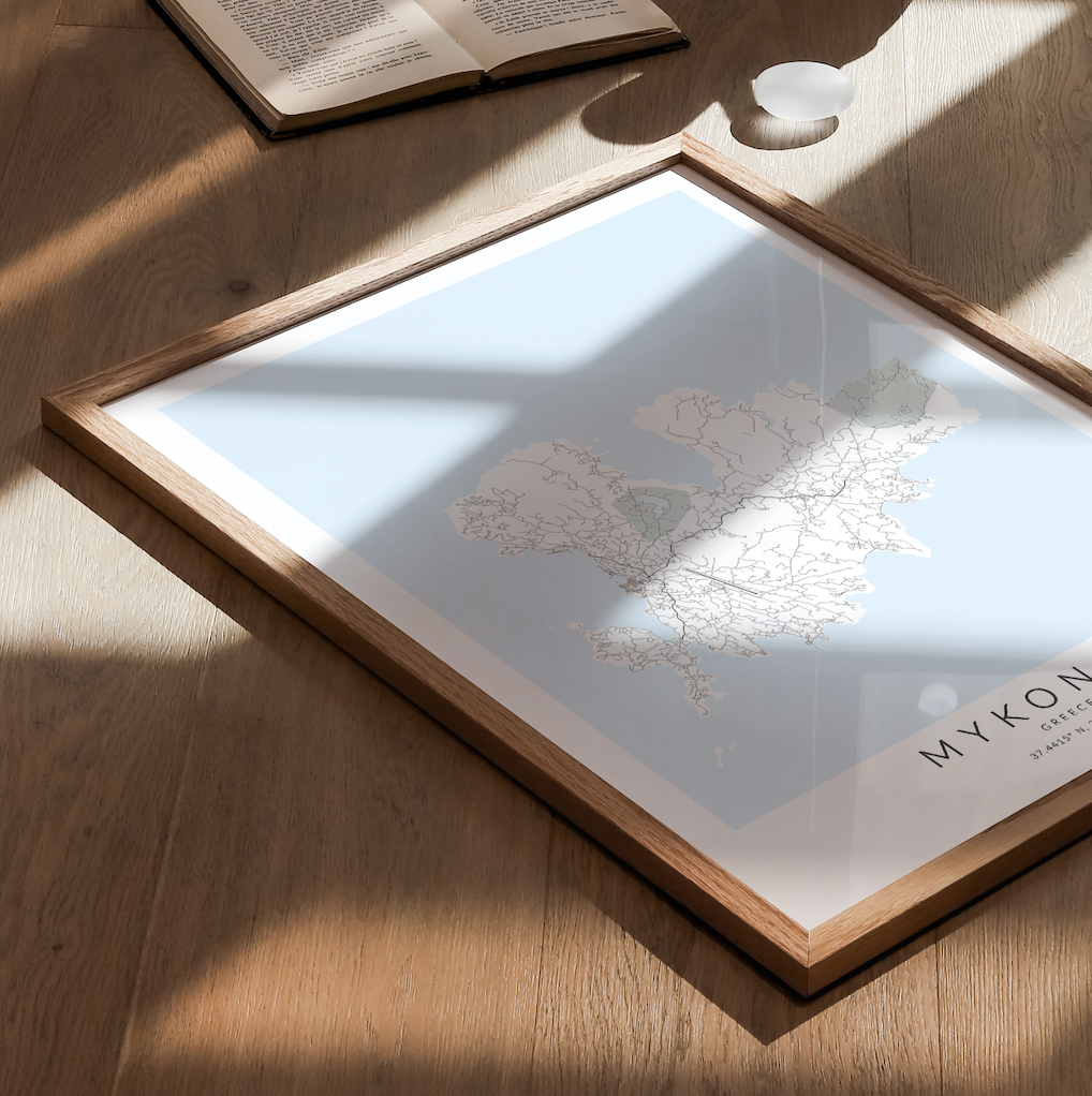 Mykonos Map Print