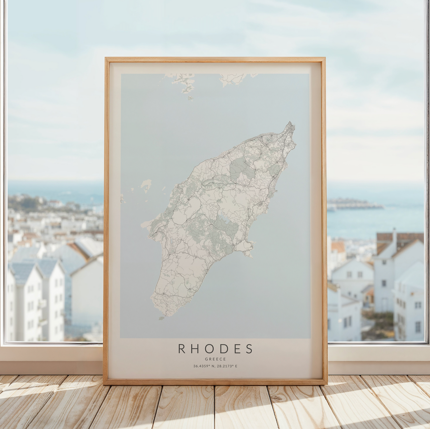 rhodes greece gift map