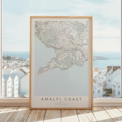 Amalfi Coast Map Print