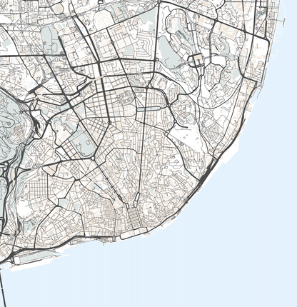 Lisbon Portugal Map Print